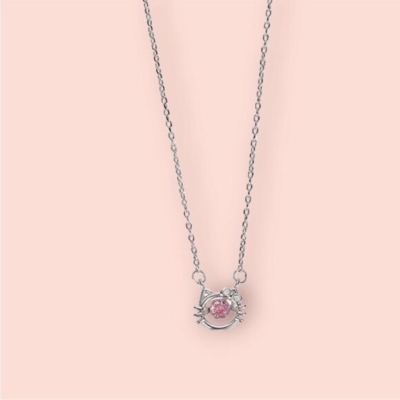 Hello Kitty Necklace Pink Rhinestone Embellished New In Gift Box - Picture 4 of 5